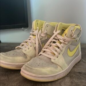 Nike Jordans Women's High-Top Sneakers - Yellow and Cream